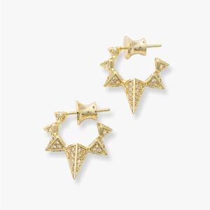 NWT Melinda Maria Gold “Gabriella Pavé Spiked Hoops”